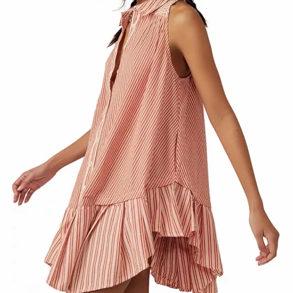 Free People Orange and White Textured Top - Picture 3 of 10